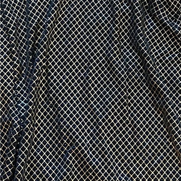 🖤💙 Zara Metallic Blue Silver & Black Bell Sleeve Party Dress NWT - Picture 5 of 5